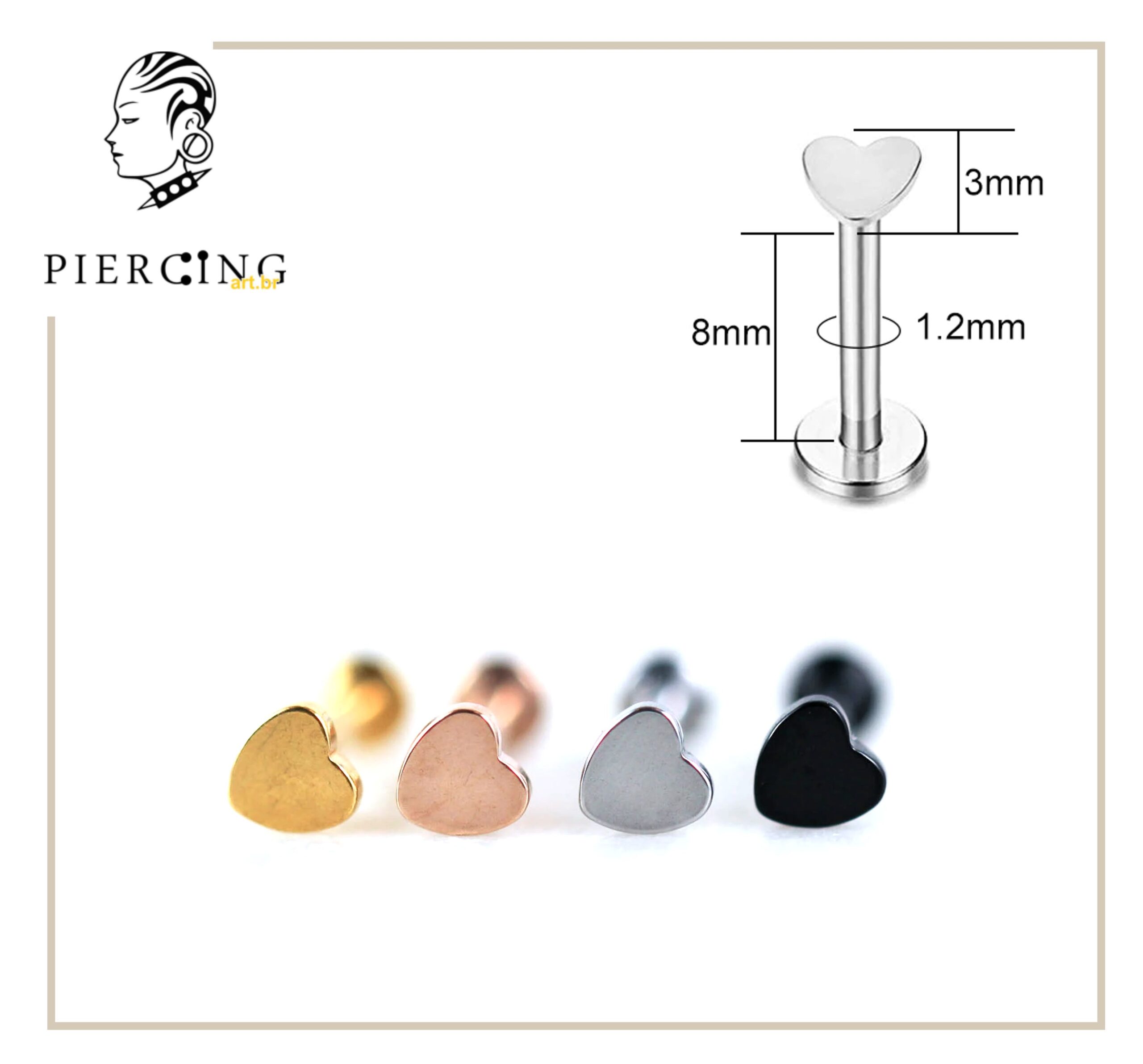 Piercing labret vertical com - Submundo Tattoo e Piercing