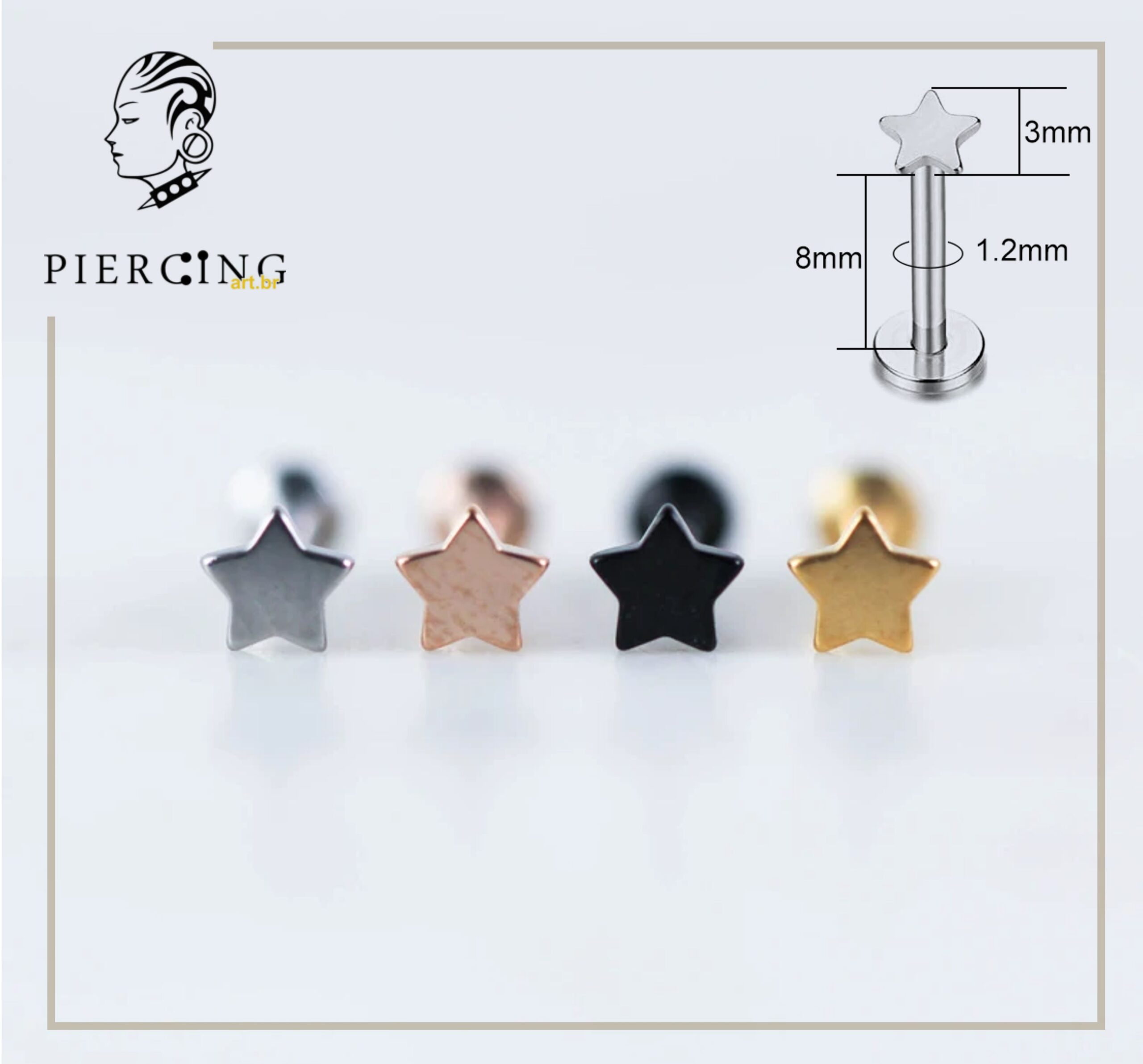 Piercing labret vertical com - Submundo Tattoo e Piercing